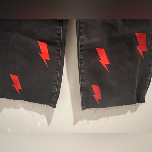 The Ragged Priest Jeans, Black Denim/Red Bolt - Picture 5 of 10